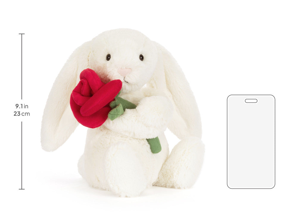 Cream Bunny with Rose